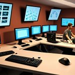 **Image Prompt 1:** A vibrant, collaborative workspace filled with engineers working on 3D models on their computers. Focus on the visual representation of 3D modeling enhancing communication and early detection of design flaws, perhaps with a holographic display showing a complex mechanical design. Include elements showcasing modern CAD software interfaces and the dynamic interaction among team members.