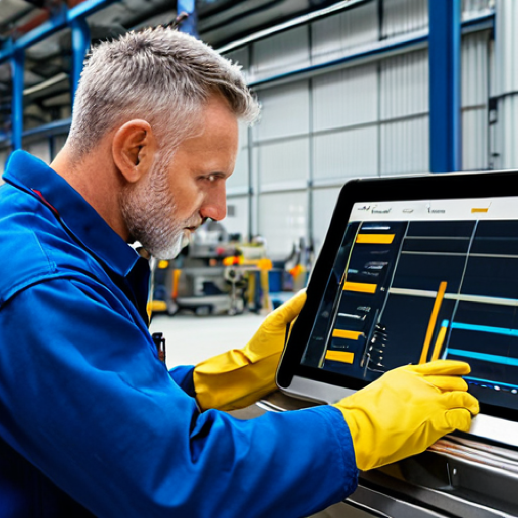 Preventative Maintenance**

"A fully clothed, professional technician performing routine maintenance on a complex piece of industrial machinery in a brightly lit factory. The technician is using a tablet to check maintenance schedules and record data. Focus on the technician's attention to detail and the clean, organized environment. Safe for work, appropriate content, perfect anatomy, natural proportions, professional, high quality."

**