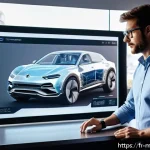 Home 18 기계설계와 최적 설계 알고리즘 - A futuristic mechanical design studio showcasing advanced topology optimization: an engineer in casu...